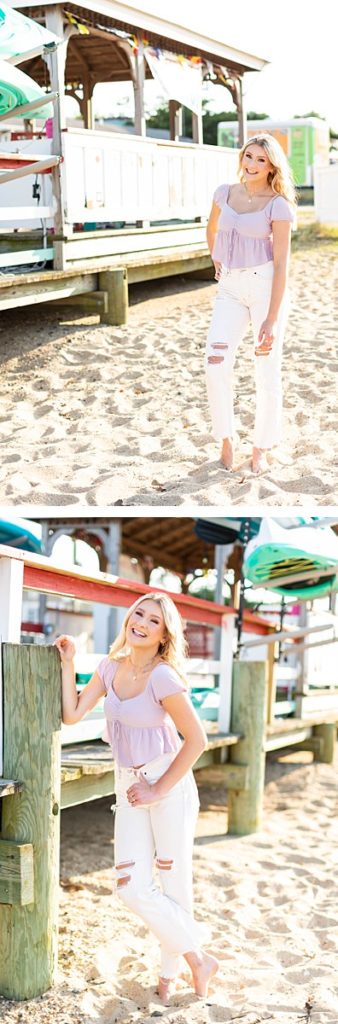 Beach Sunset Senior Session in Virginia