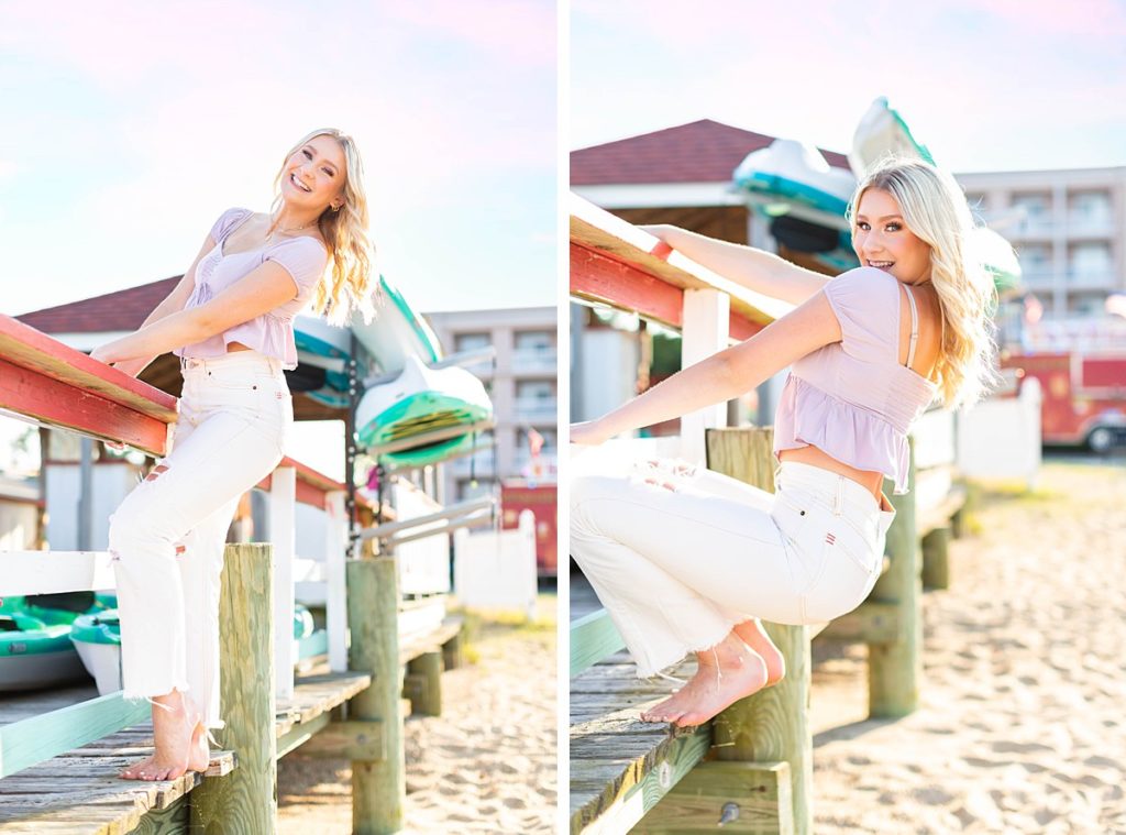 Beach Sunset Senior Session in Virginia