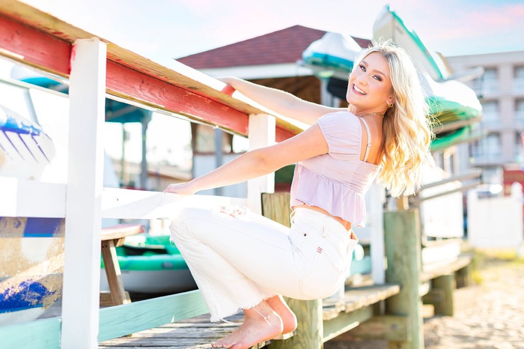 Beach Sunset Senior Session in Virginia