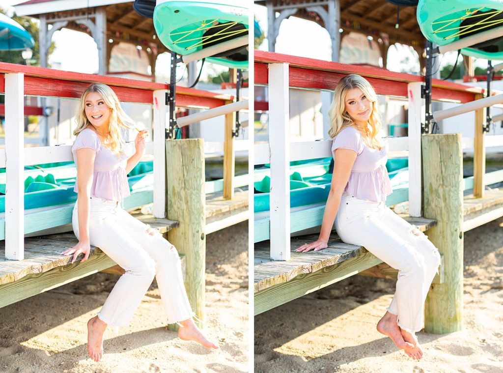 Beach Sunset Senior Session in Virginia