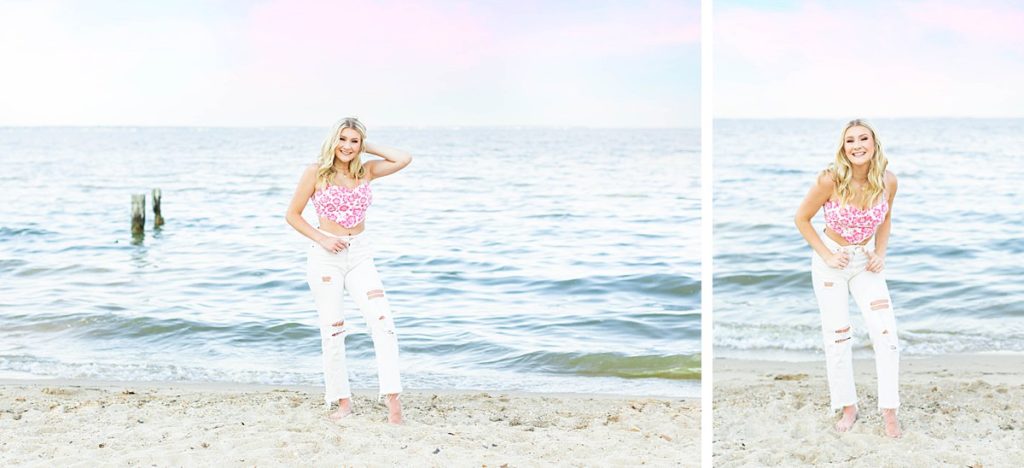 Beach Sunset Senior Session in Virginia