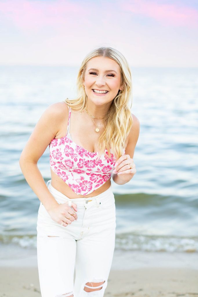 Beach Sunset Senior Session in Virginia