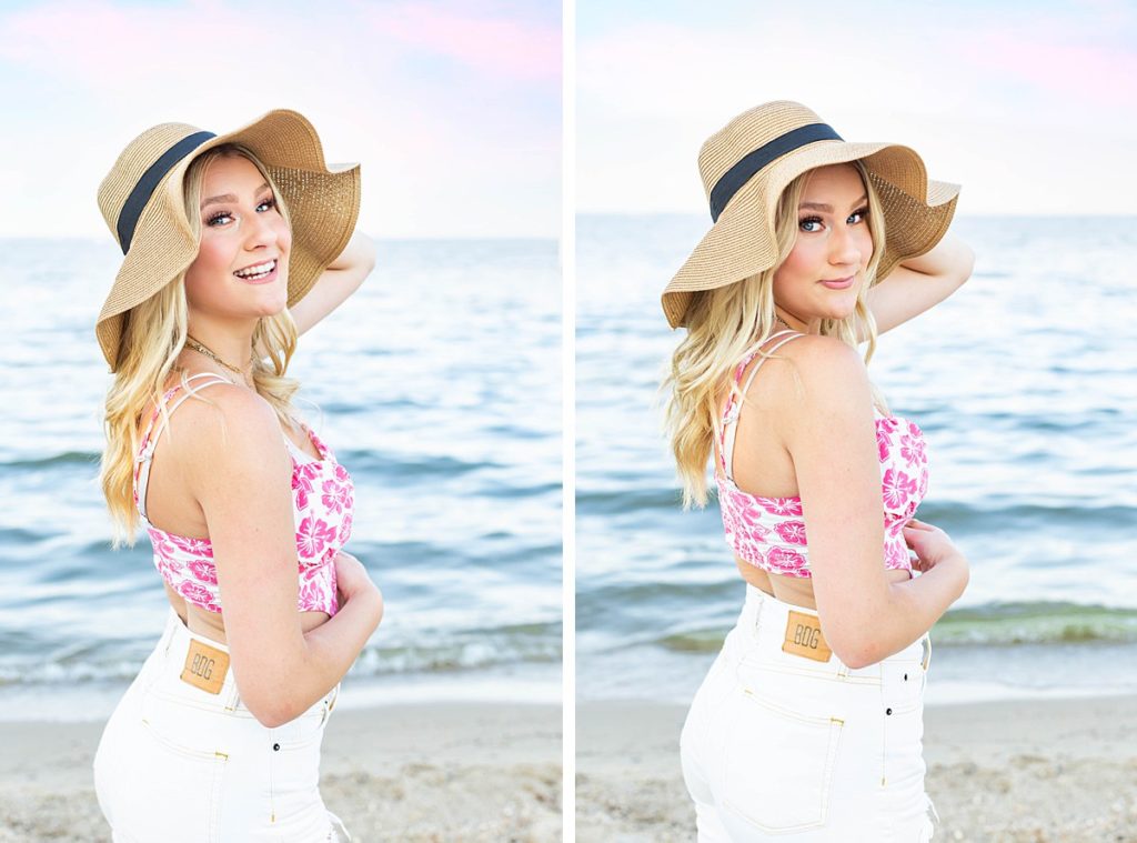 Beach Sunset Senior Session in Virginia