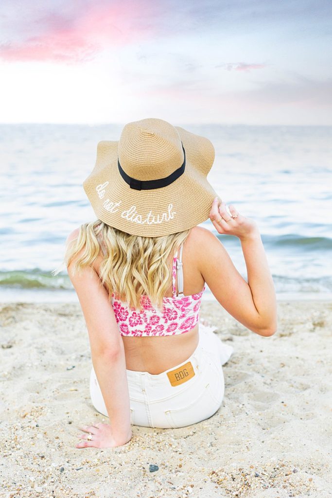 Beach Sunset Senior Session in Virginia