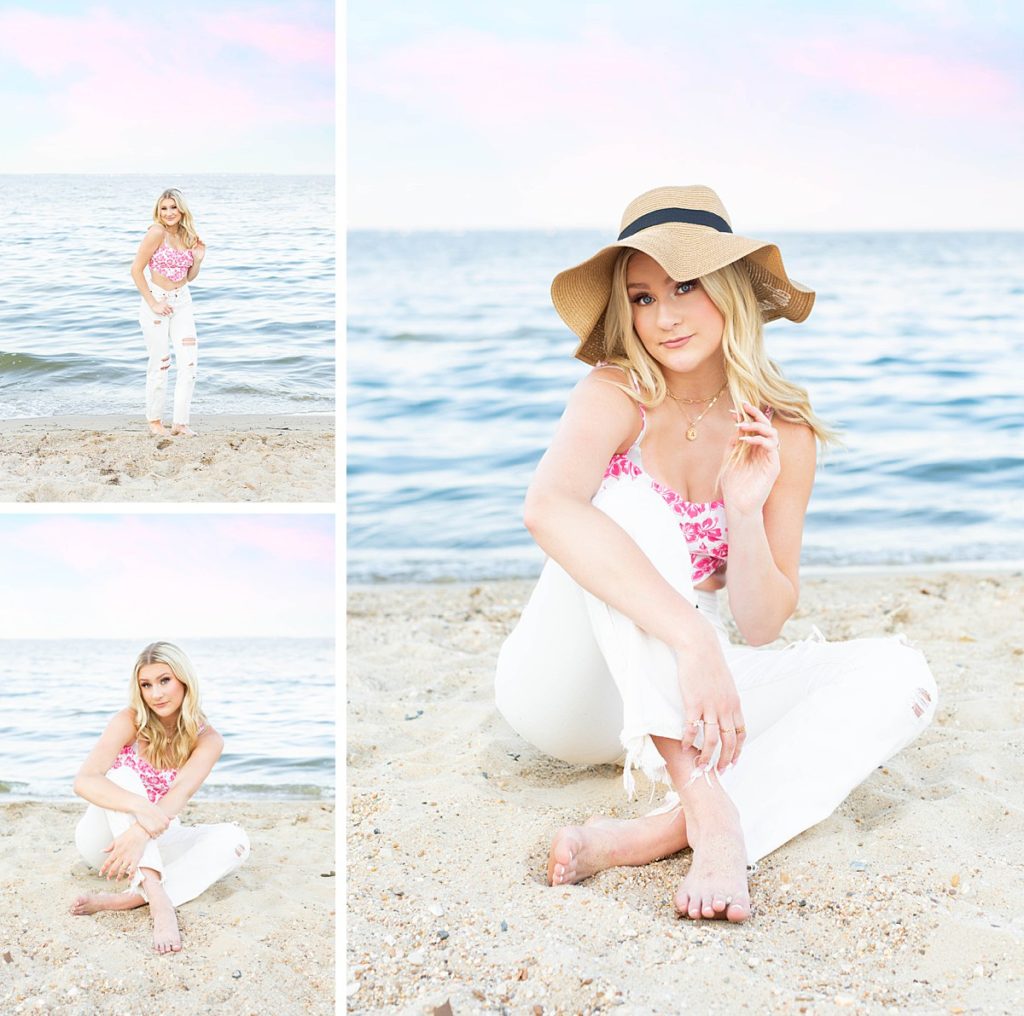 Beach Sunset Senior Session in Virginia