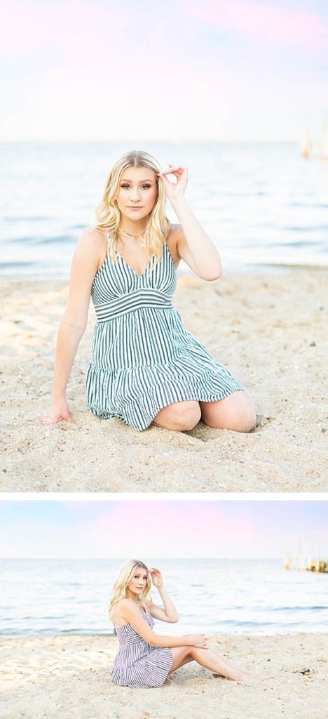 Beach Sunset Senior Session in Virginia