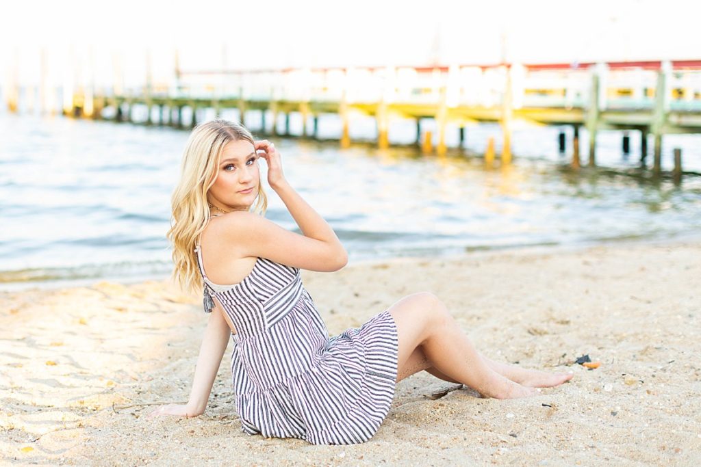 Beach Sunset Senior Session in Virginia