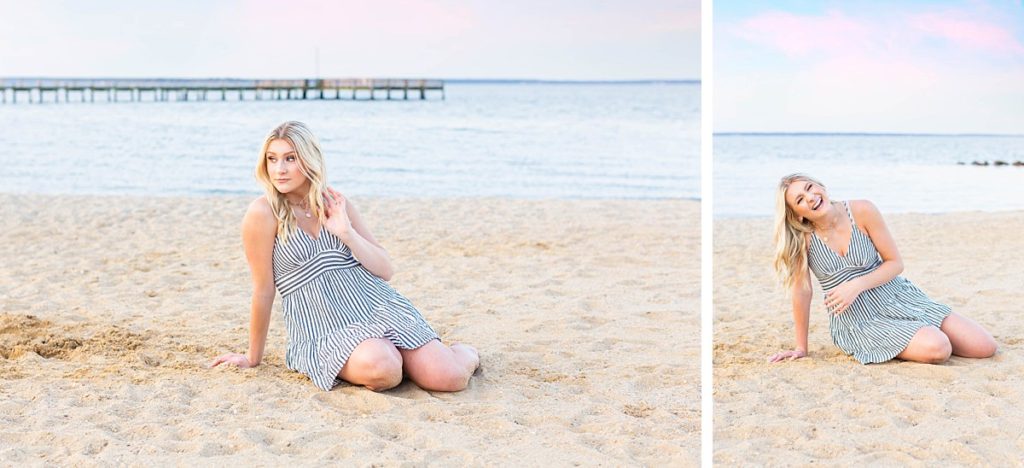 Beach Sunset Senior Session in Virginia