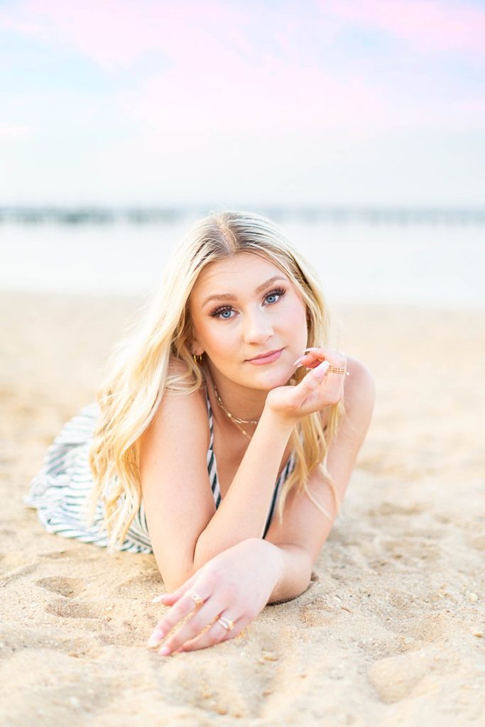 Beach Sunset Senior Session in Virginia