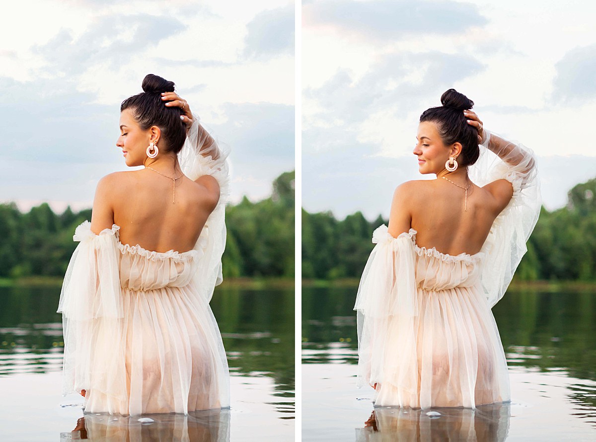 Sunset Portrait session at the lake in Virginia