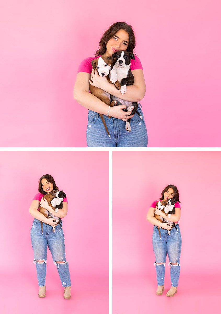 Valentine's Day Puppy Studio Photoshoot